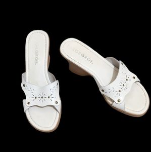 George Women's wedge slide sandal, White. Size 8.5